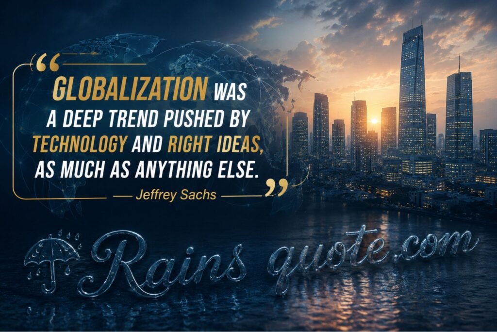 “Globalization was a deep trend pushed by technology and right ideas, as much as anything else.”