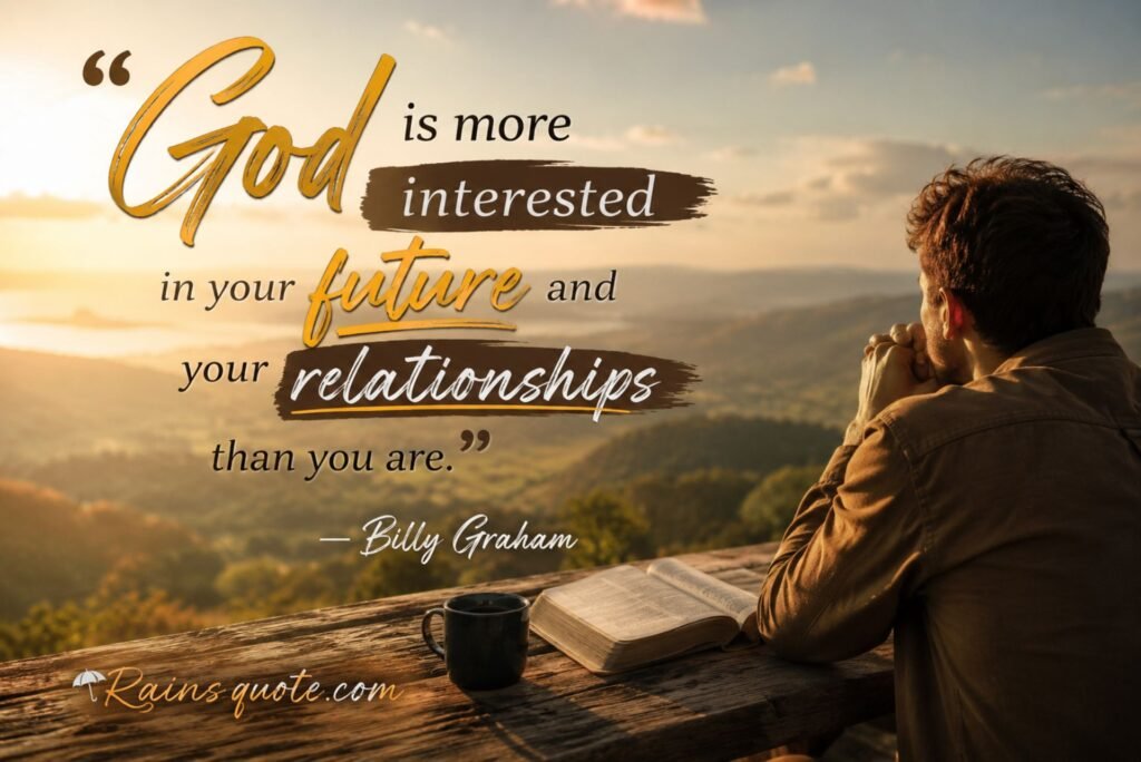 “God is more interested in your future and your relationships than you are.”