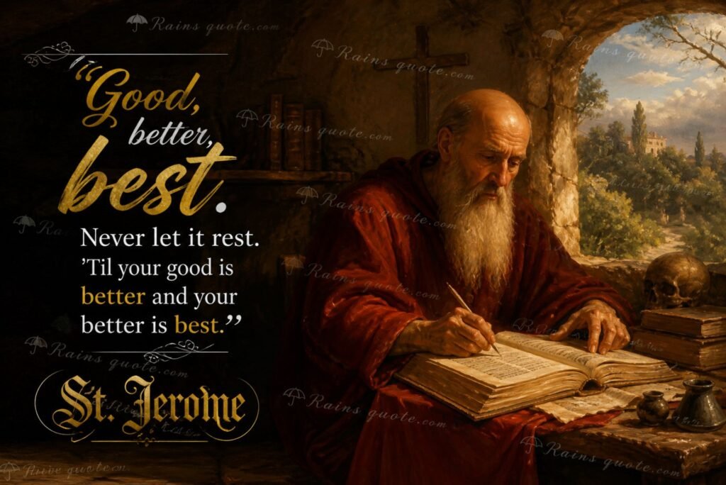 “Good, better, best. Never let it rest. 'Til your good is better and your better is best.”