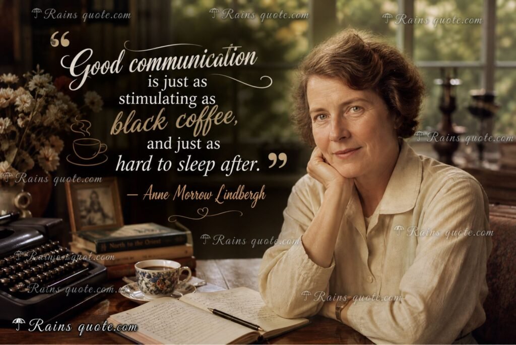 “Good communication is just as stimulating as black coffee, and just as hard to sleep after.”
