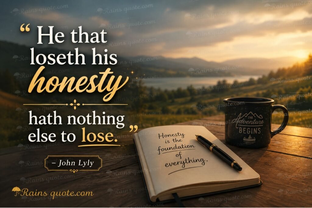“He that loseth his honesty hath nothing else to lose.”
