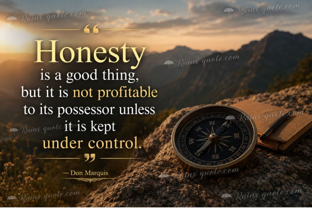 “Honesty is a good thing, but it is not profitable to its possessor unless it is kept under control.”