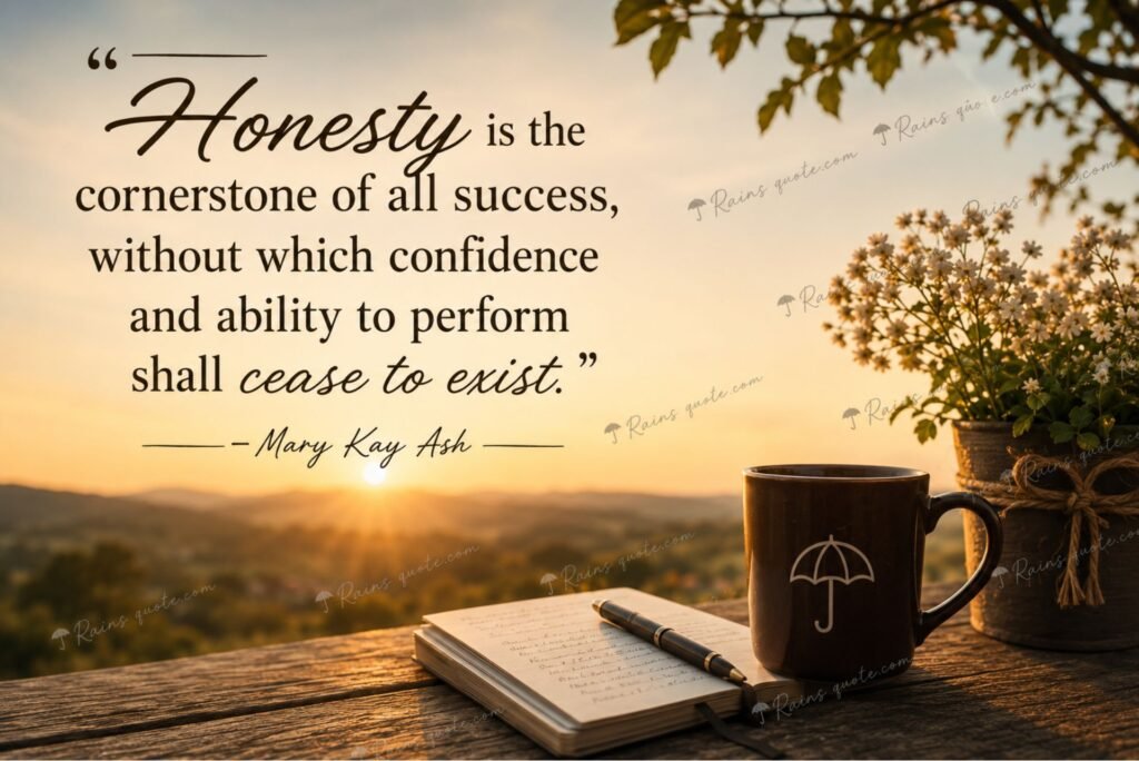 “Honesty is the cornerstone of all success, without which confidence and ability to perform shall cease to exist.”