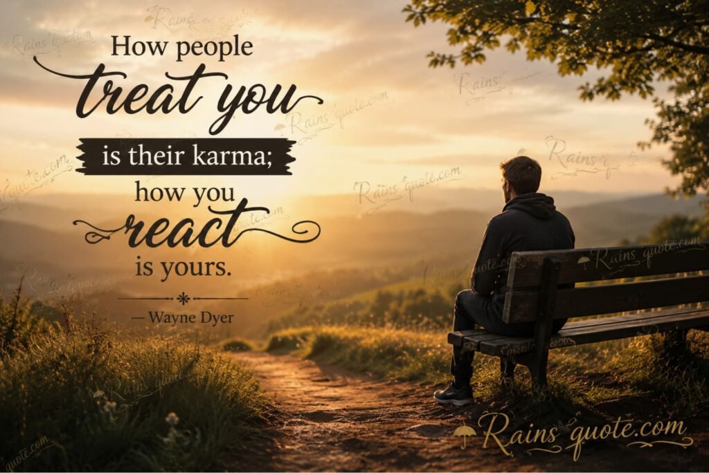 “How people treat you is their karma; how you react is yours.”