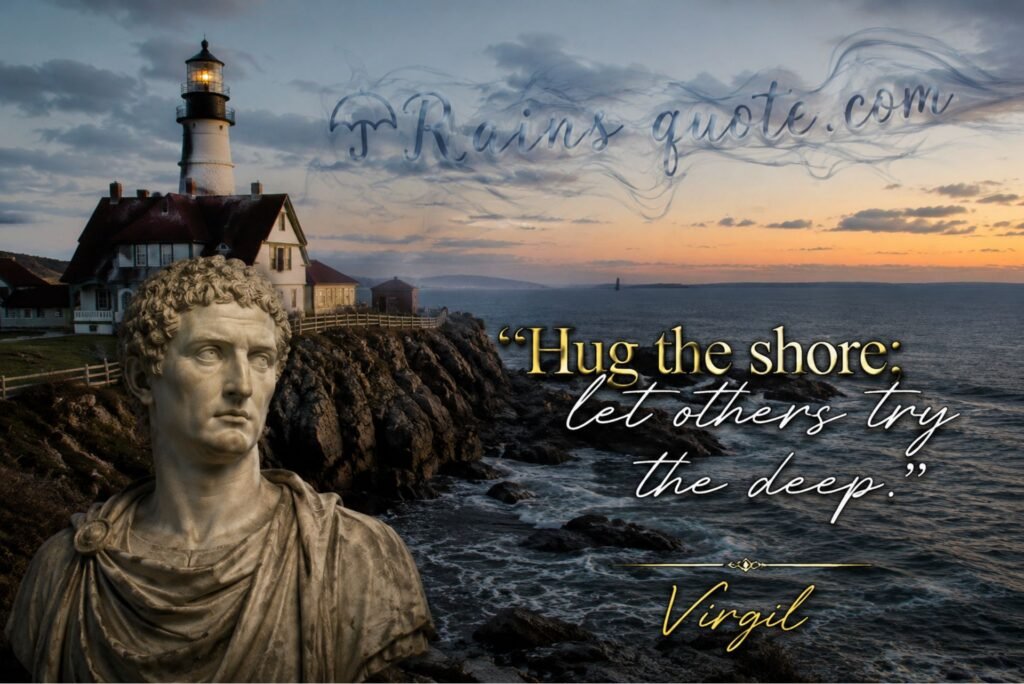  “Hug the shore; let others try the deep.”