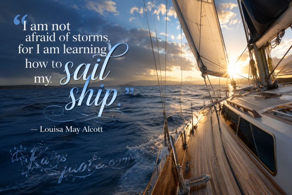 “I am not afraid of storms, for I am learning how to sail my ship.”