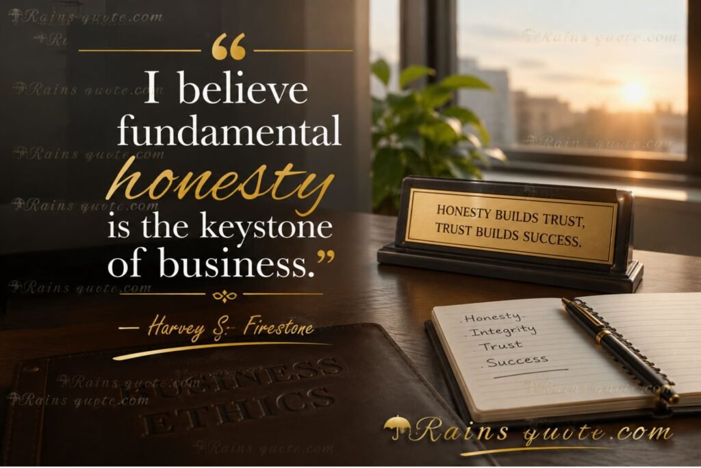 “I believe fundamental honesty is the keystone of business.”