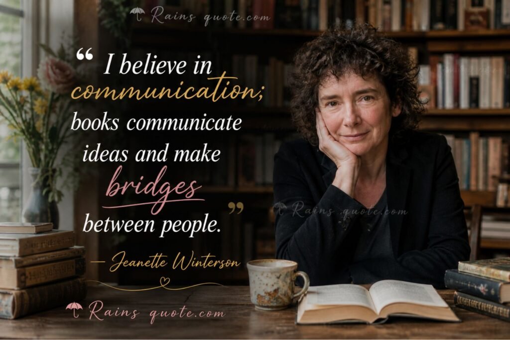 “I believe in communication; books communicate ideas and make bridges between people.”