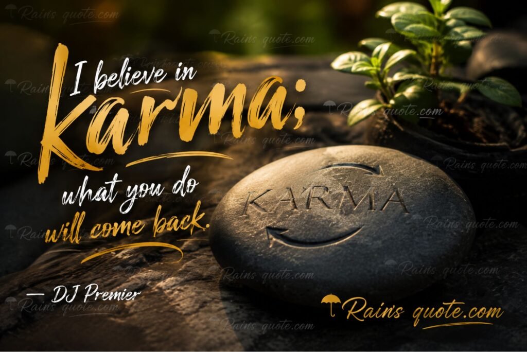 “I believe in karma; what you do will come back.”