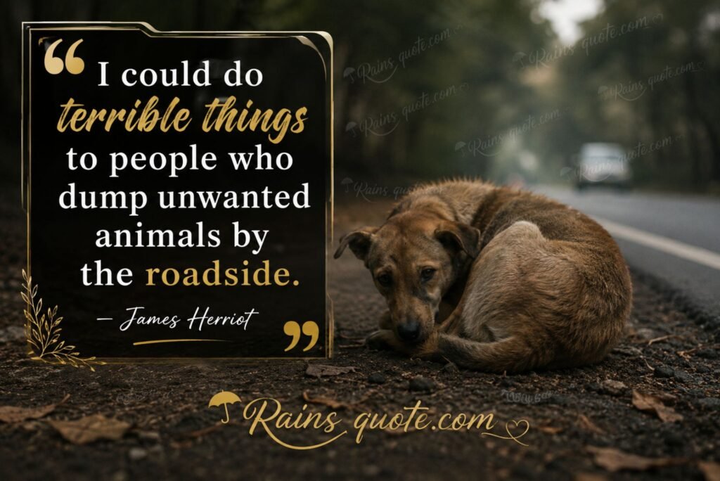 “I could do terrible things to people who dump unwanted animals by the roadside.”