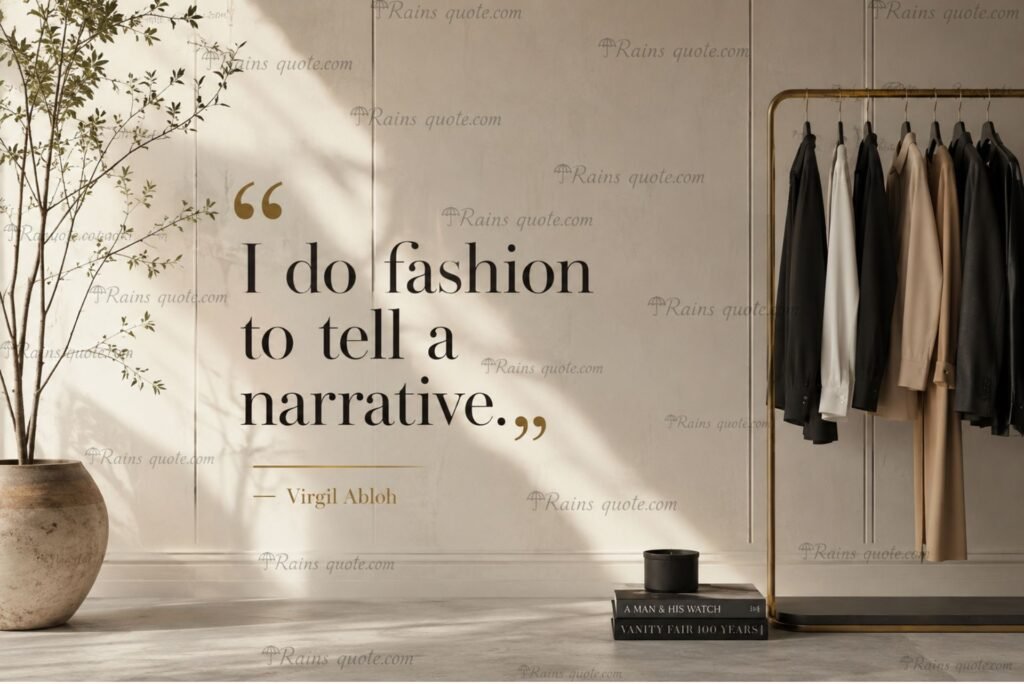 “I do fashion to tell a narrative.”