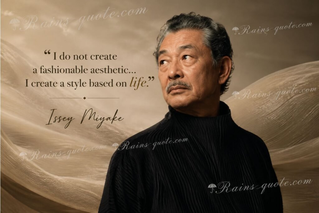 “I do not create a fashionable aesthetic... I create a style based on life.”