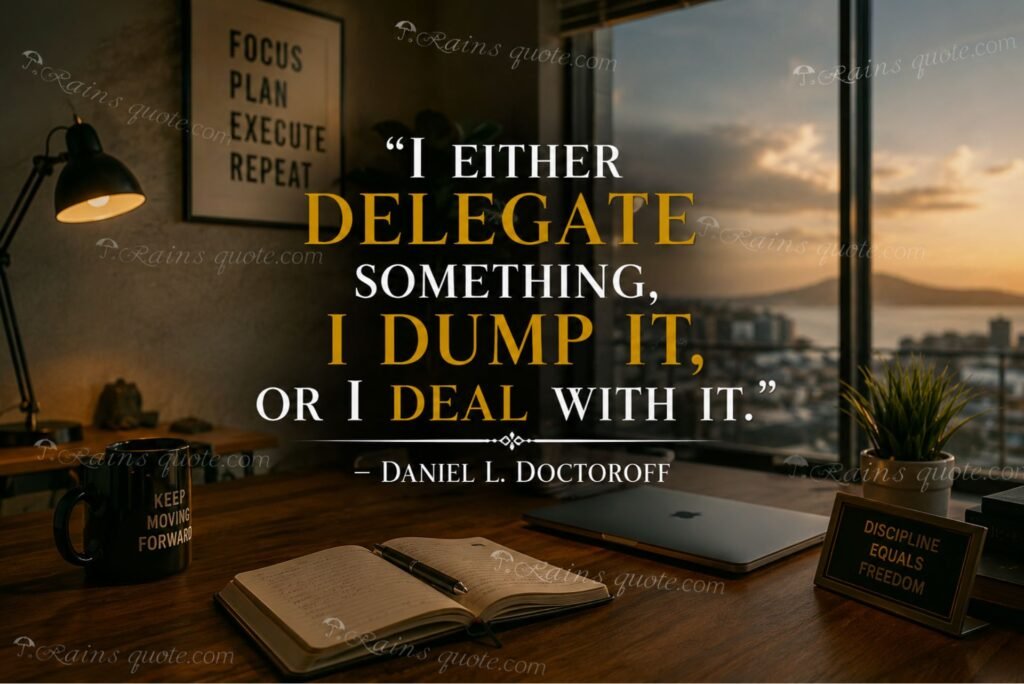 “I either delegate something, I dump it, or I deal with it.”