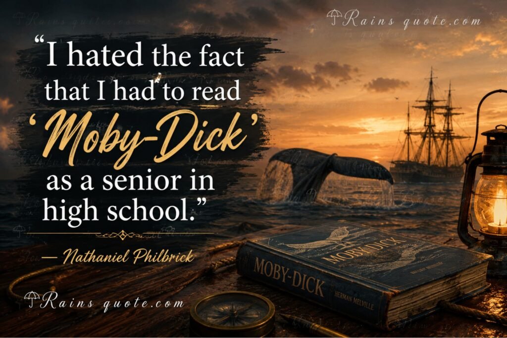 “I hated the fact that I had to read 'Moby-Dick' as a senior in high school.”