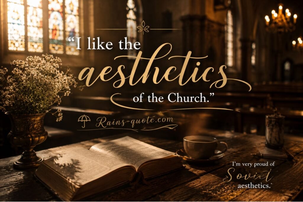 “I like the aesthetics of the Church.”