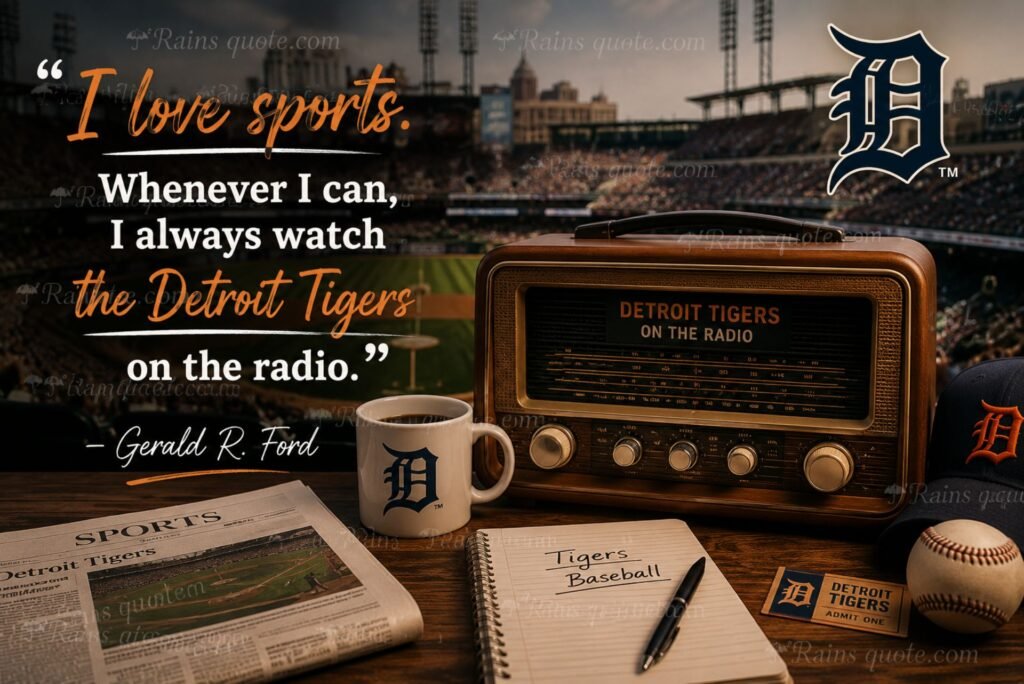  “I love sports. Whenever I can, I always watch the Detroit Tigers on the radio.”