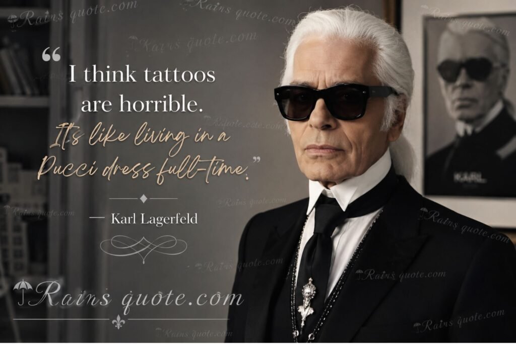 “I think tattoos are horrible. It's like living in a Pucci dress full-time.”