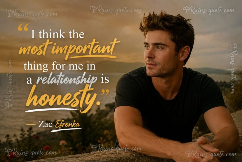 “I think the most important thing for me in a relationship is honesty.”