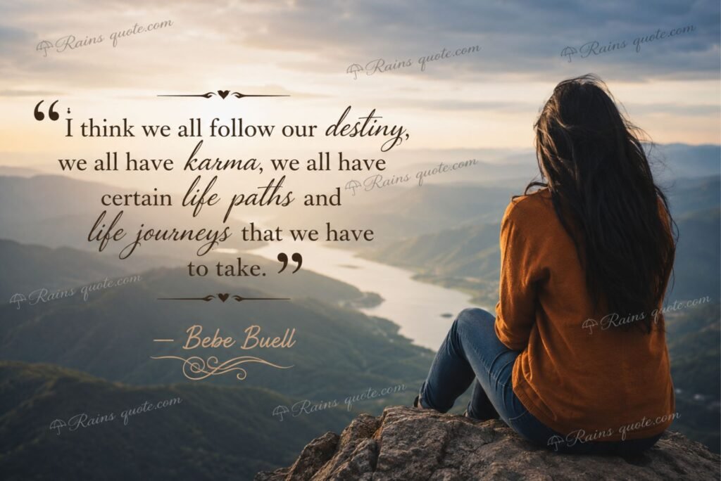 “I think we all follow our destiny, we all have karma, we all have certain life paths and life journeys that we have to take.”