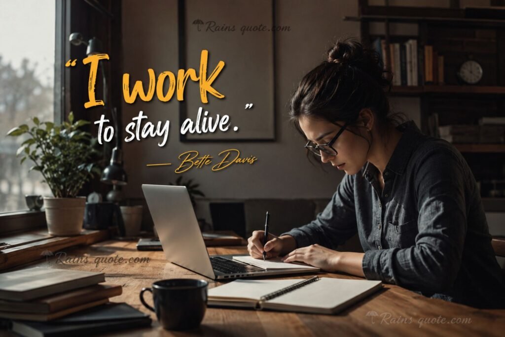 “I work to stay alive.”