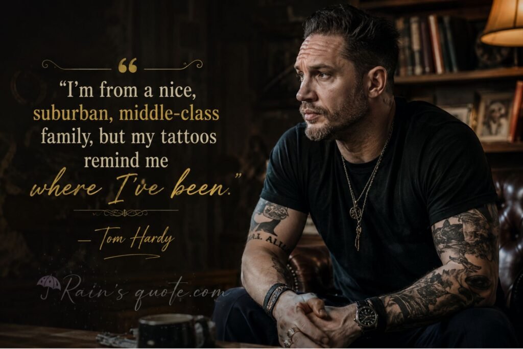 “I'm from a nice, suburban, middle-class family, but my tattoos remind me where I've been.”
