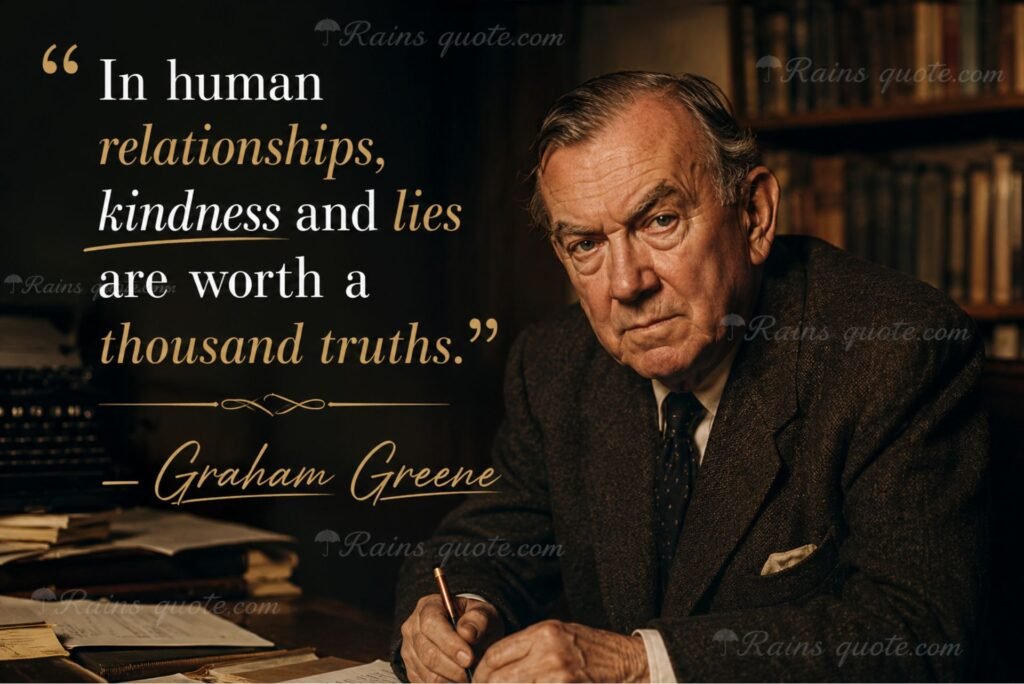“In human relationships, kindness and lies are worth a thousand truths.”