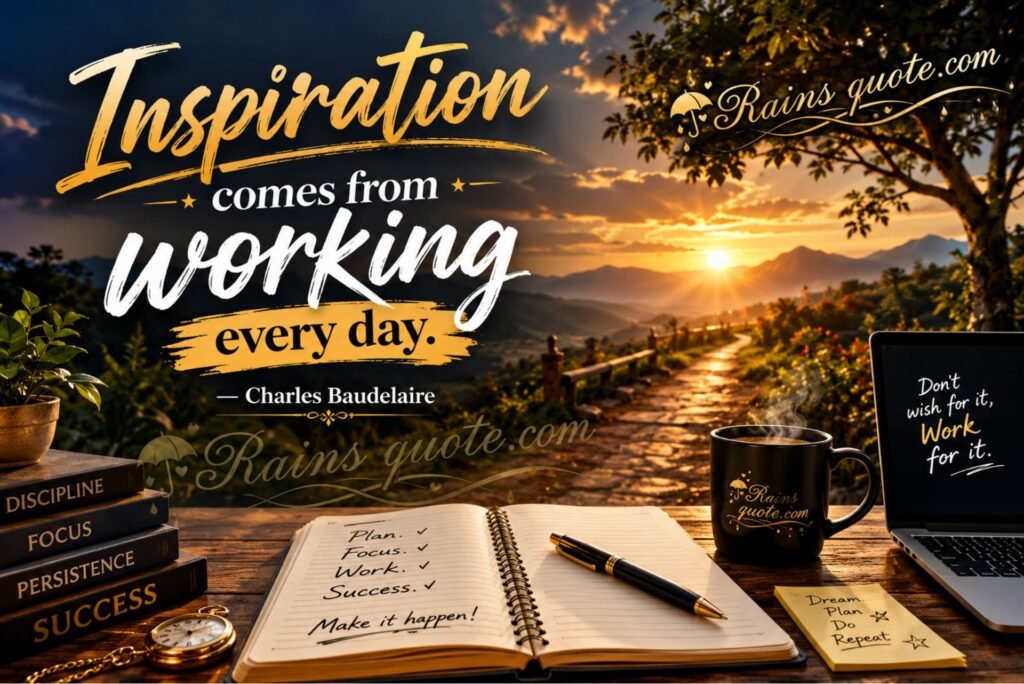 Inspiration comes from working every day.”