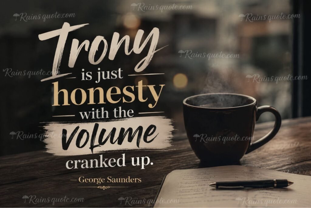 “Irony is just honesty with the volume cranked up.”