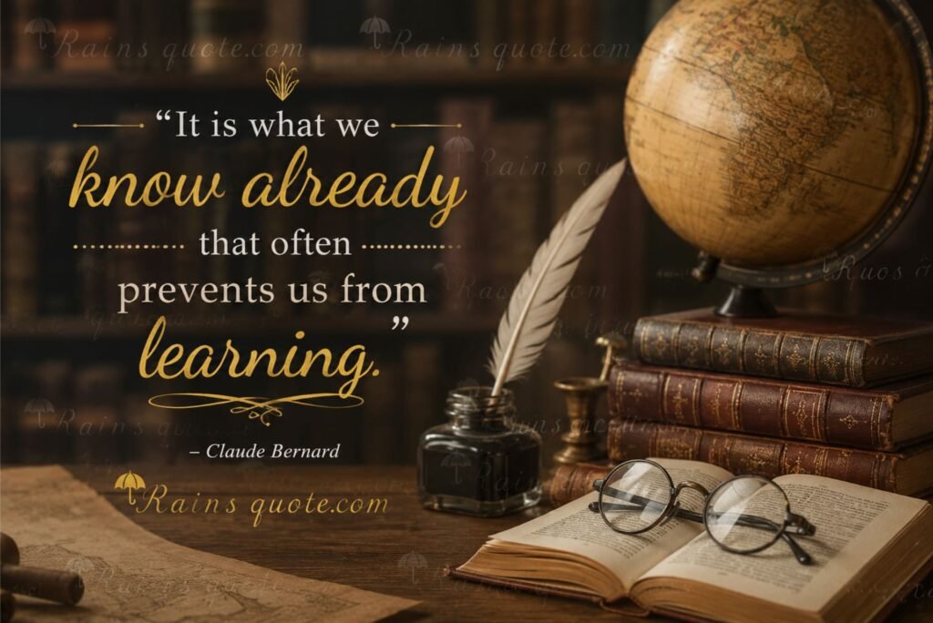 “It is what we know already that often prevents us from learning.”