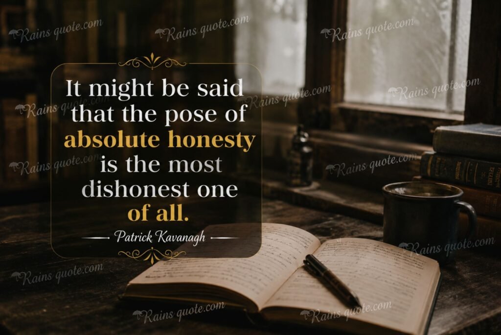 “It might be said that the pose of absolute honesty is the most dishonest one of all.”