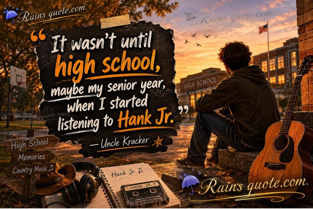 “It wasn't until high school, maybe my senior year, when I started listening to Hank Jr.”