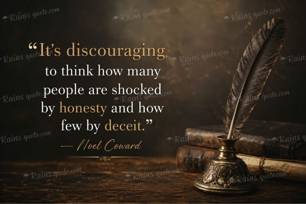“It’s discouraging to think how many people are shocked by honesty and how few by deceit.”