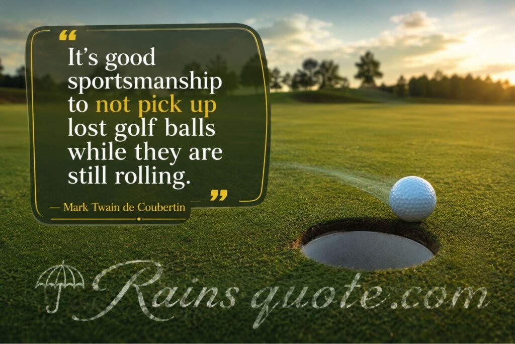 “It's good sportsmanship to not pick up lost golf balls while they are still rolling.”