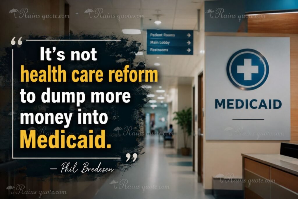 “It's not health care reform to dump more money into Medicaid.”