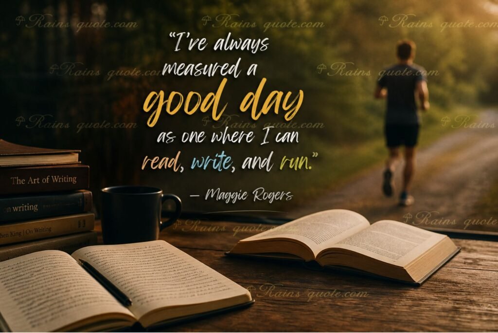 “I've always measured a good day as one where I can read, write, and run.”