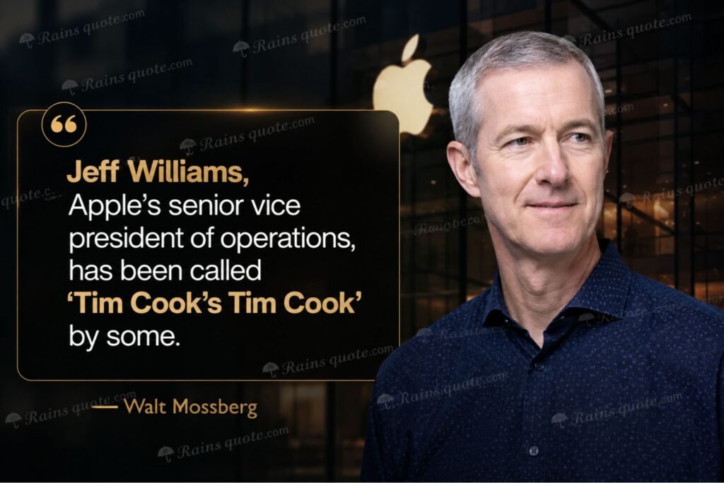 Jeff Williams, Apple's senior vice president of operations, has been called 'Tim Cook's Tim Cook' by some.”