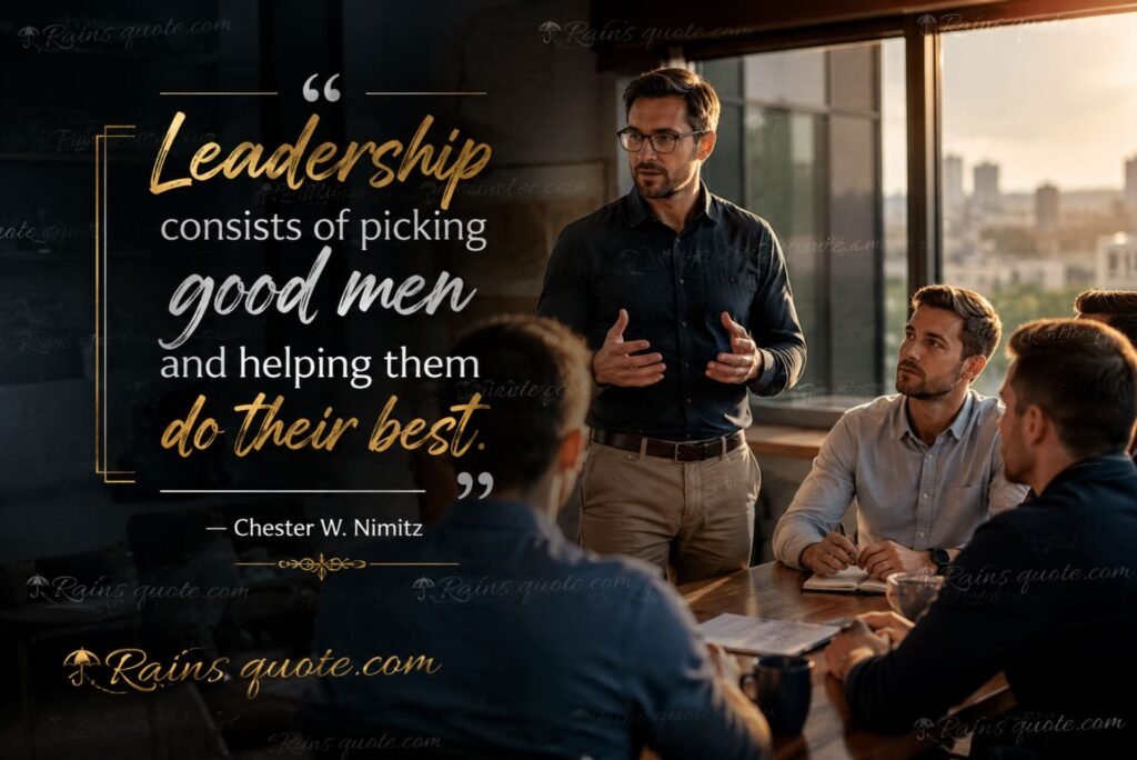 “Leadership consists of picking good men and helping them do their best.”