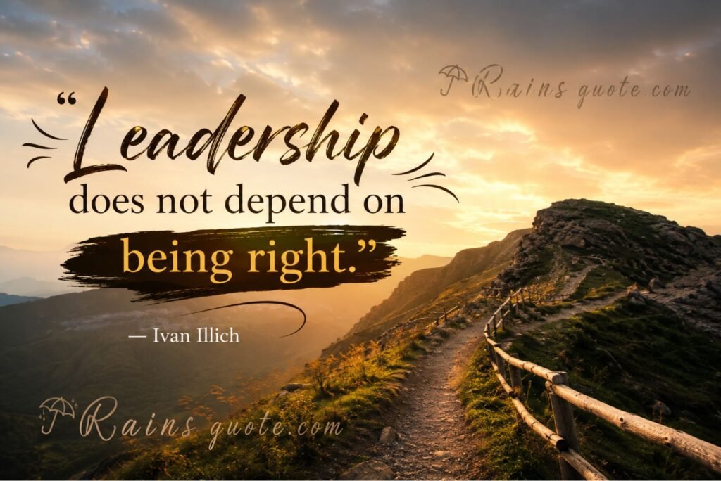 “Leadership does not depend on being right.”