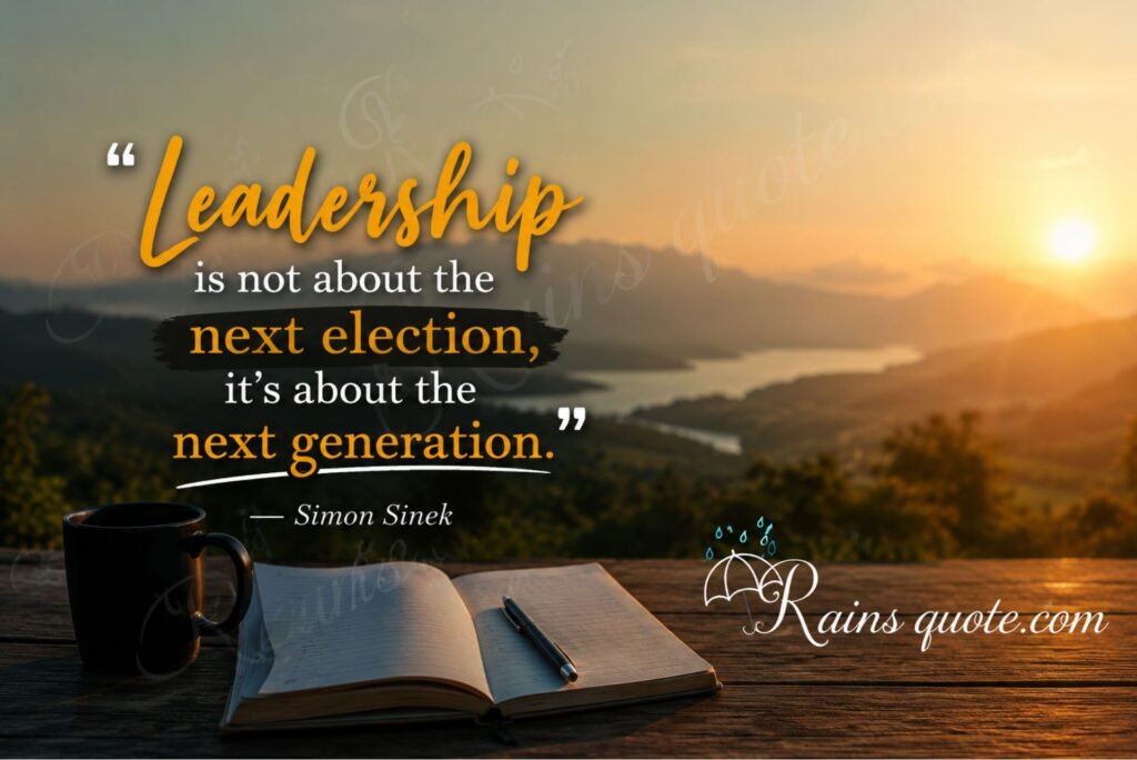 “Leadership is not about the next election, it’s about the next generation.”