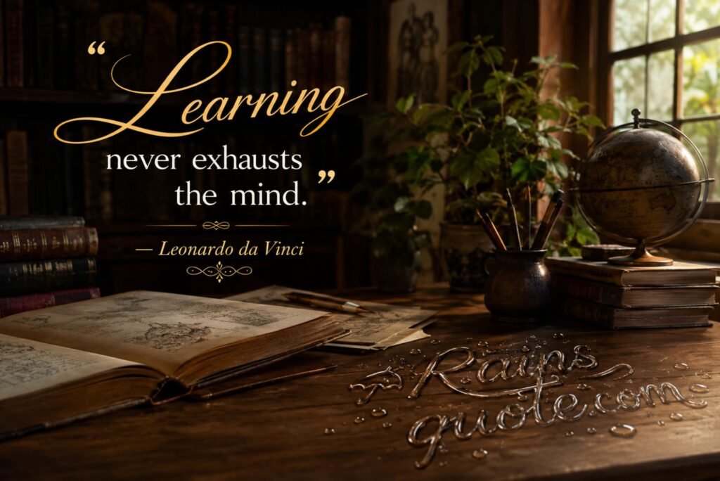 “Learning never exhausts the mind.”
