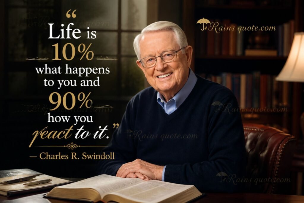 “Life is 10% what happens to you and 90% how you react to it.”