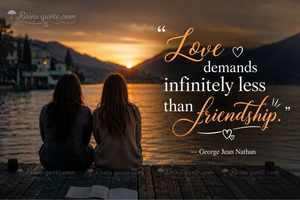“Love demands infinitely less than friendship.”