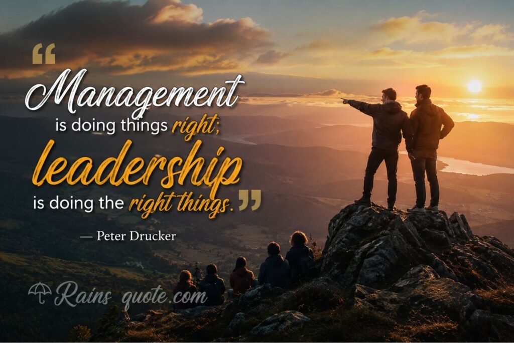“Management is doing things right; leadership is doing the right things.”