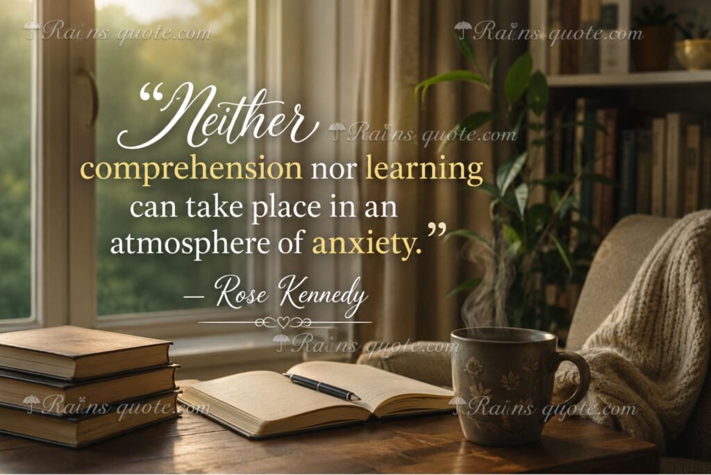 “Neither comprehension nor learning can take place in an atmosphere of anxiety.”