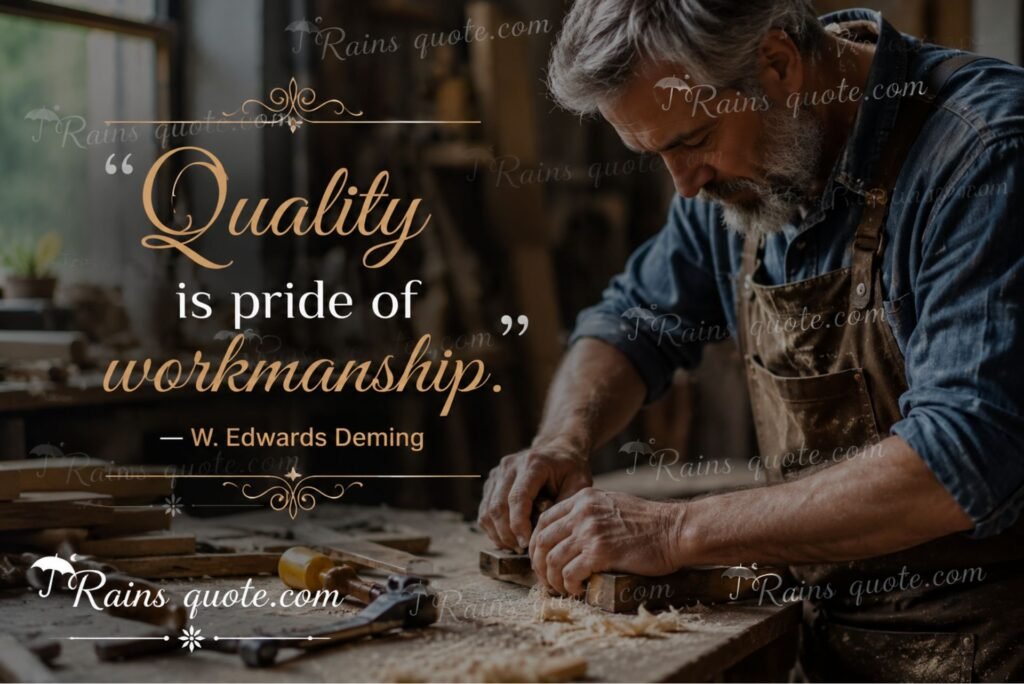 “Quality is pride of workmanship.”