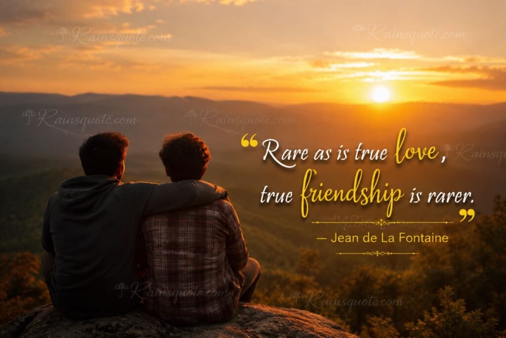 “Rare as is true love, true friendship is rarer.”