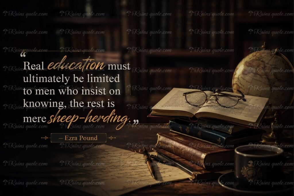 “Real education must ultimately be limited to men who insist on knowing, the rest is mere sheep-herding.”