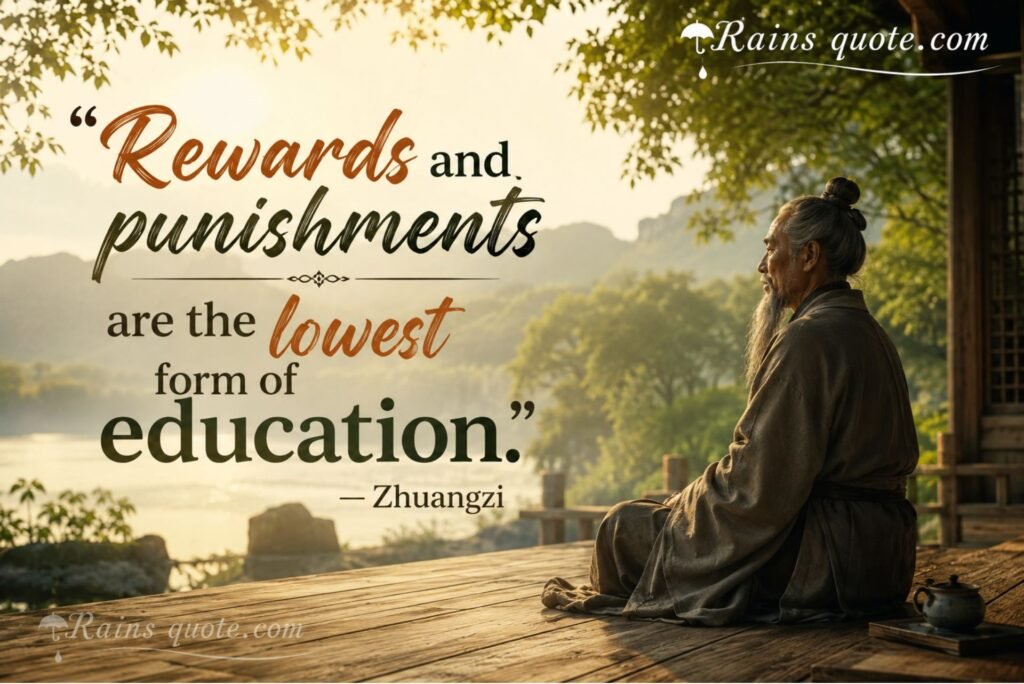 “Rewards and punishments are the lowest form of education.”