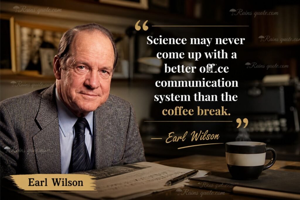 “Science may never come up with a better office communication system than the coffee break.”