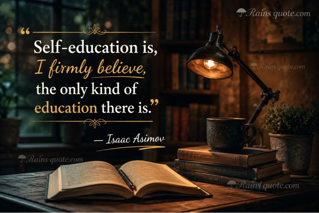 “Self-education is, I firmly believe, the only kind of education there is.”